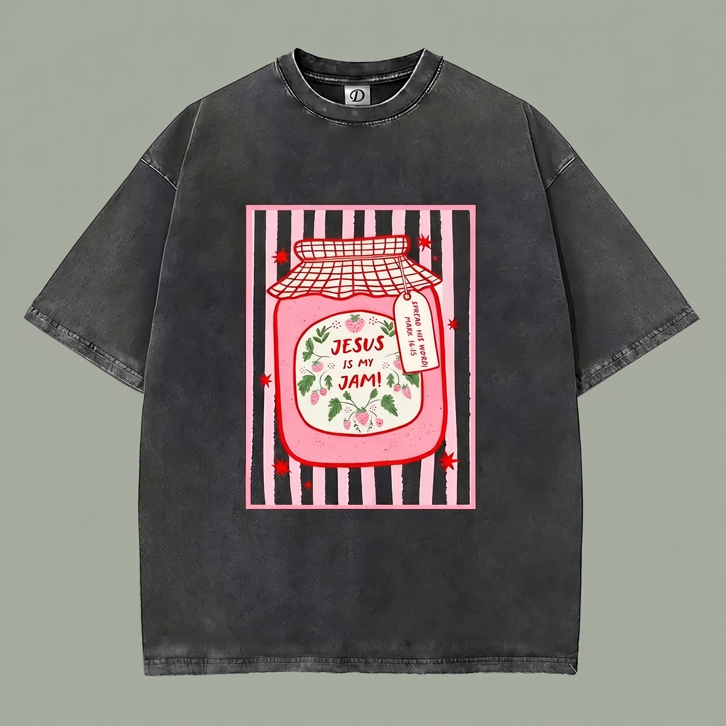 Berry Blessed Tee - Vintage Black