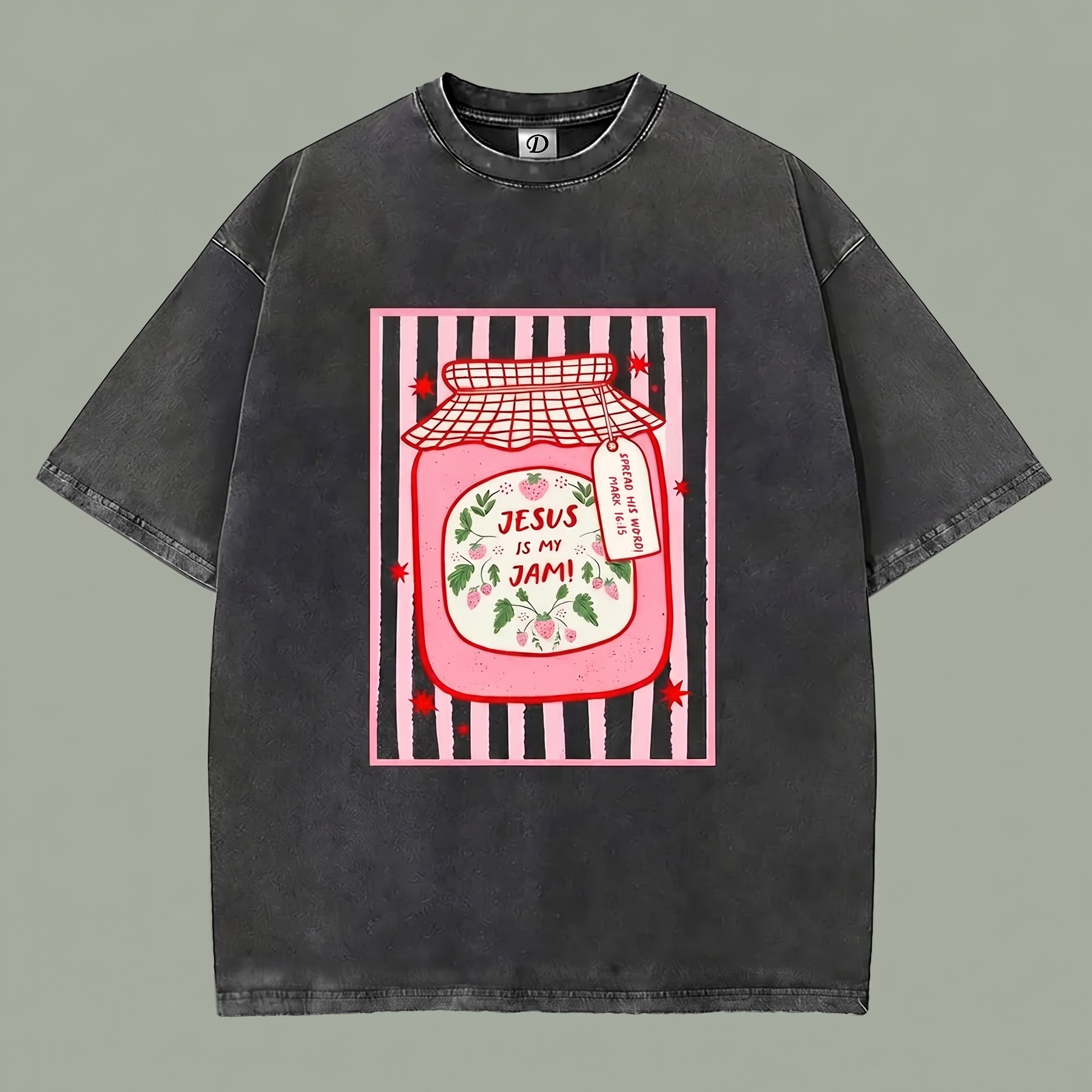 Berry Blessed Tee - Vintage Black