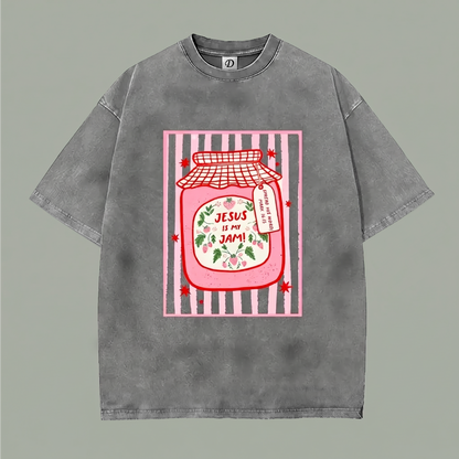 Berry Blessed Tee - Heather Gray